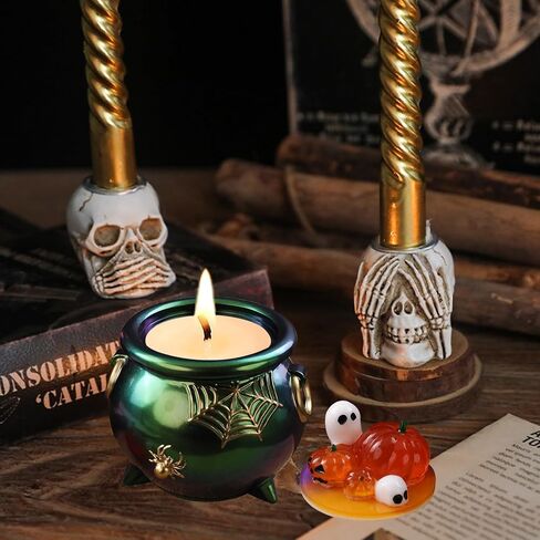 Witch Cauldron Resin Molds, Halloween Jar Silicone Molds with Pumpkin Lid, Cute Storage Box Epoxy Molds for DIY Trinket Box, Candy Container, Candle Holder, Home Decor in Saudi Arabia