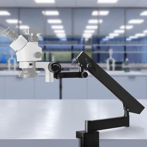 Articulating Stand for Stereo Microscopes with Table Clip Foldable Microscope Bracket Adjusted Up and Down Aluminum Alloy Microscope Stand Holder for Digital Microscopes in Kuwait