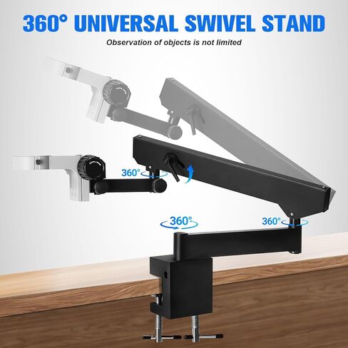 Articulating Stand for Stereo Microscopes with Table Clip Foldable Microscope Bracket Adjusted Up and Down Aluminum Alloy Microscope Stand Holder for Digital Microscopes in Kuwait
