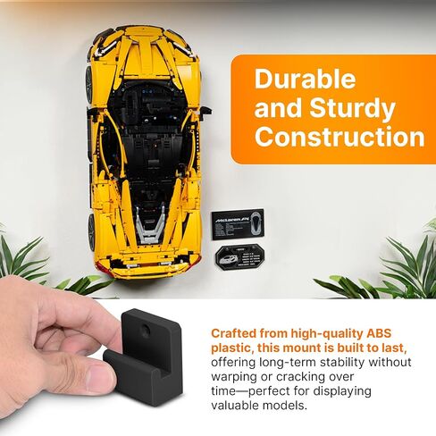 SplashNColor Wall Mount for Lego - Secure ABS Wall Hook & Hanging Display Solution for MCLAREN P1 42172 – Showcase Your Builds in Style! – Space-Saving Wall Decor - 1 Pack (Black) in Saudi Arabia