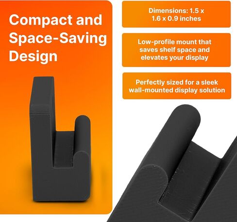 SplashNColor Wall Mount for Lego - Secure ABS Wall Hook & Hanging Display Solution for MCLAREN P1 42172 – Showcase Your Builds in Style! – Space-Saving Wall Decor - 1 Pack (Black) in Saudi Arabia