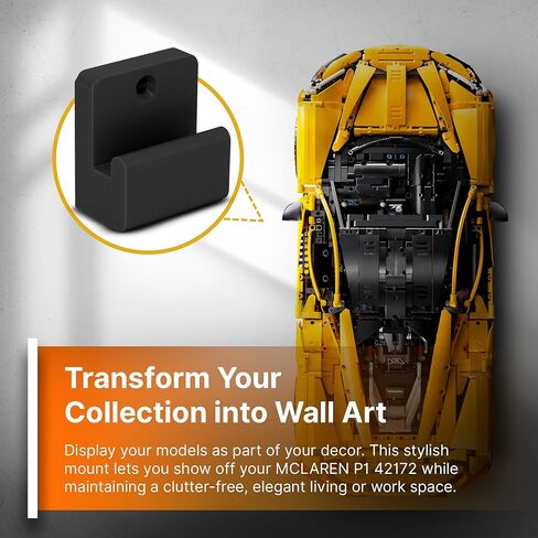 SplashNColor Wall Mount for Lego - Secure ABS Wall Hook & Hanging Display Solution for MCLAREN P1 42172 – Showcase Your Builds in Style! – Space-Saving Wall Decor - 1 Pack (Black) in Saudi Arabia