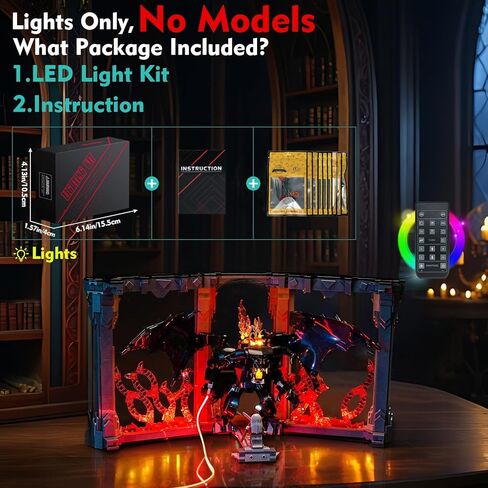 طقم إضاءة متوافق مع Lego 10367 Balrog Book Nook - لا يوجد نموذج فقط، ملحقات إضاءة LED متوافقة مع ديكور رف كتب Lego Inferno (إصدار RC) in Saudi Arabia