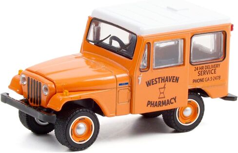 1974 DJ-5 Orange with White Top Blue Collar Collection Series 9 1/64 Diecast Model Car by Greenlight 35200 B in Saudi Arabia