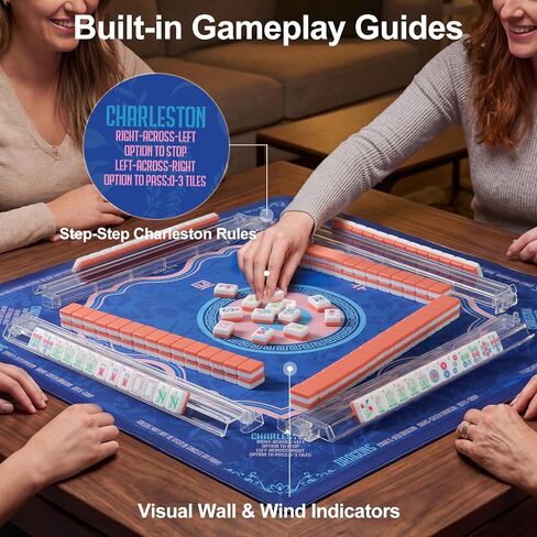 Monet Garden Mahjong Mat 31.5" x 31.5", Non-Slip Rubber Base & Soft Plush Surface, Elegant Floral Game Table Cover for American Mahjong, Bridge & Board Games, Noise Reducing in Saudi Arabia
