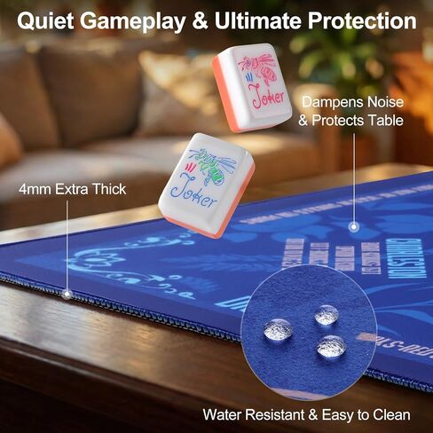 Monet Garden Mahjong Mat 31.5" x 31.5", Non-Slip Rubber Base & Soft Plush Surface, Elegant Floral Game Table Cover for American Mahjong, Bridge & Board Games, Noise Reducing in Saudi Arabia