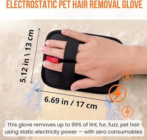 2PCS Upgraded Pet Hair Removal Glove & Pet Bandana; Electrostatic, Reusable Hair Removal for Dogs & Cats, Static Fur Remover Brush for Pet Hair from Clothes, and Carpet in Saudi Arabia