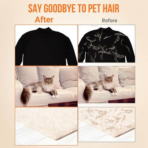 2PCS Upgraded Pet Hair Removal Glove & Pet Bandana; Electrostatic, Reusable Hair Removal for Dogs & Cats, Static Fur Remover Brush for Pet Hair from Clothes, and Carpet in Saudi Arabia