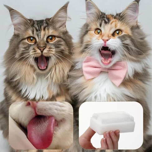 Soft Fur Cat Brush 1000+ Barbed Serrations Gentle Cat Tongue Brush Perfect for Sensitive Cats for Daily Grooming and Enhancing Intimacy 2 Pcs in Saudi Arabia