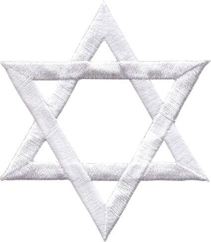 Star Of David - White - Embroidered Iron on Patch in Saudi Arabia
