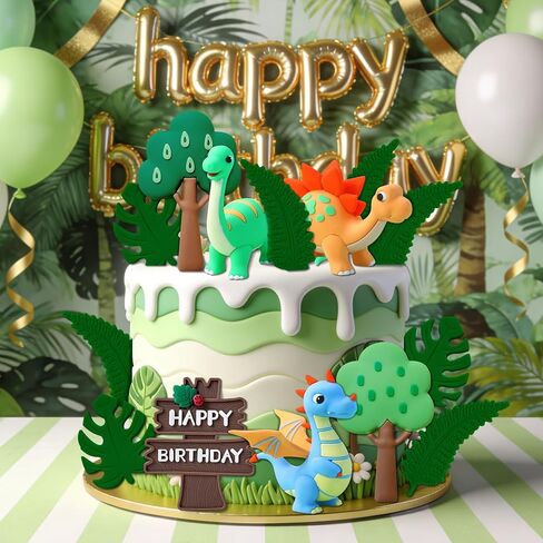 12 PCS Little Dino Birthday Cake Decor Dinosaur Cake Decoration Little Dinosaur Birthday Party Supplies Dinosaur Party Favors Dinosaur Cake toppers in Saudi Arabia