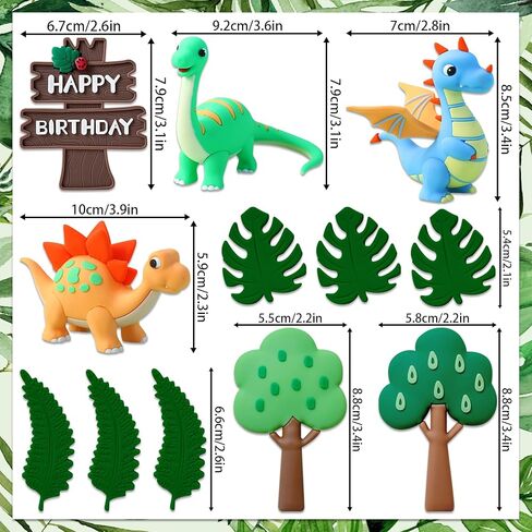 12 PCS Little Dino Birthday Cake Decor Dinosaur Cake Decoration Little Dinosaur Birthday Party Supplies Dinosaur Party Favors Dinosaur Cake toppers in Saudi Arabia