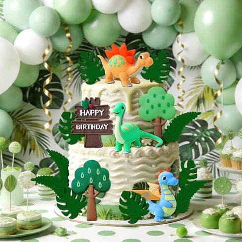 12 PCS Little Dino Birthday Cake Decor Dinosaur Cake Decoration Little Dinosaur Birthday Party Supplies Dinosaur Party Favors Dinosaur Cake toppers in Saudi Arabia