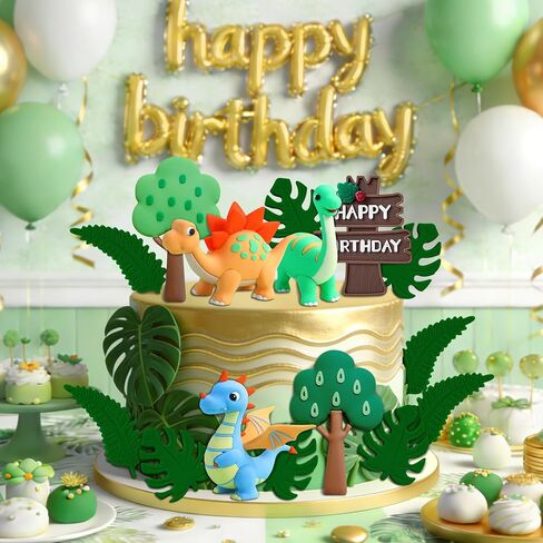 12 PCS Little Dino Birthday Cake Decor Dinosaur Cake Decoration Little Dinosaur Birthday Party Supplies Dinosaur Party Favors Dinosaur Cake toppers in Saudi Arabia