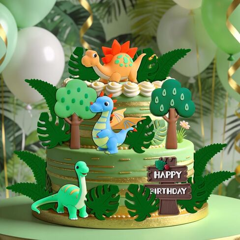 12 PCS Little Dino Birthday Cake Decor Dinosaur Cake Decoration Little Dinosaur Birthday Party Supplies Dinosaur Party Favors Dinosaur Cake toppers in Saudi Arabia