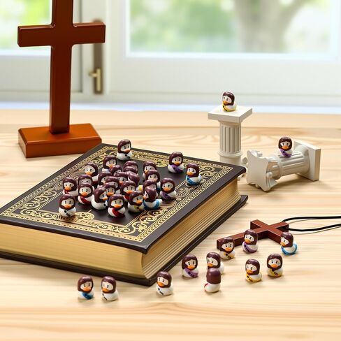 Soulchen 60 Pcs Mini Resin Ducks with Jesus Figurines, Cute Tiny Ducks for DIY Cake Decorations, Ornaments, Crafts & Moss Landscape Projects in Saudi Arabia