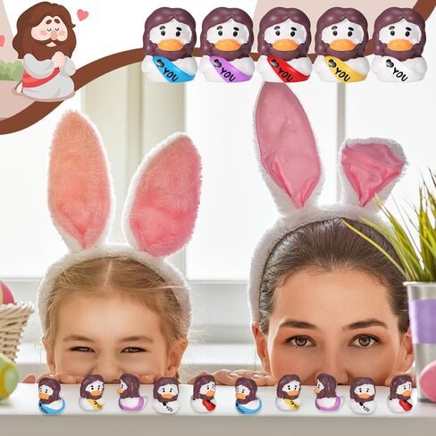 Soulchen 60 Pcs Mini Resin Ducks with Jesus Figurines, Cute Tiny Ducks for DIY Cake Decorations, Ornaments, Crafts & Moss Landscape Projects in Saudi Arabia