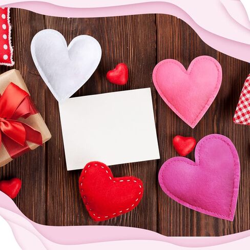 Tatuo 96 Pcs 4 x 4 Inches Valentine's Day Felt Fabric Sheets Red Pink White Felt Fabric Sheets Patchwork Sewing DIY Crafts for Valentine Festival Holiday Wedding DIY Supplies in Saudi Arabia