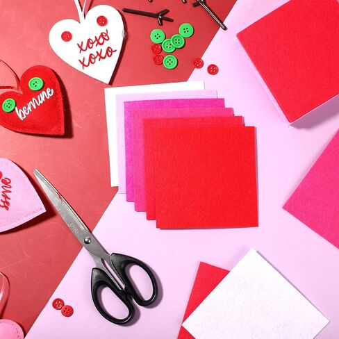 Tatuo 96 Pcs 4 x 4 Inches Valentine's Day Felt Fabric Sheets Red Pink White Felt Fabric Sheets Patchwork Sewing DIY Crafts for Valentine Festival Holiday Wedding DIY Supplies in Saudi Arabia