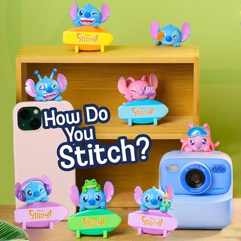 Disney Stitch Attachmeez 2-Pack - Collectible Surprise Mini Figure Blind Box, Hangs Off Books, Phones, Cups & More, UNbox, Attach & Display, for Kids, Fans & Collectors by Just Play in Saudi Arabia
