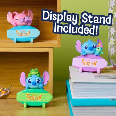 Disney Stitch Attachmeez 2-Pack - Collectible Surprise Mini Figure Blind Box, Hangs Off Books, Phones, Cups & More, UNbox, Attach & Display, for Kids, Fans & Collectors by Just Play in Saudi Arabia