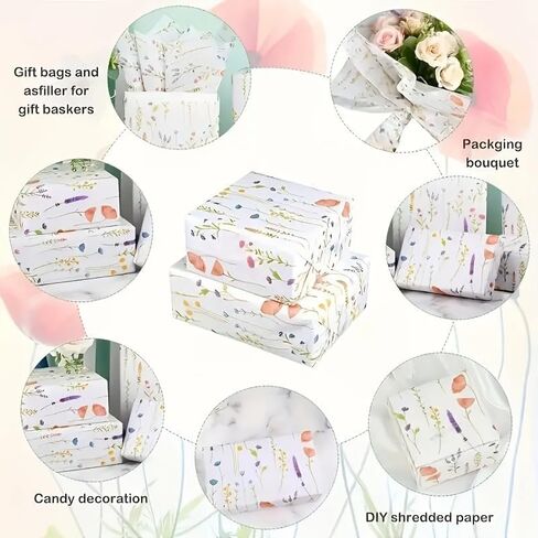 20 Sheets Lavender Print Tissue Paper - Semi-Transparent Perfect for Christmas Birthdays Weddings Valentine's Day 14x20 Inches in Saudi Arabia