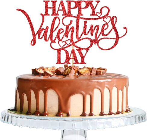 غلاف كعكة عيد الحب السعيد - ديكورات حفلات عيد الحب - ديكورات حفلات الذكرى السنوية للزفاف (ذهبي وردي) in Kuwait