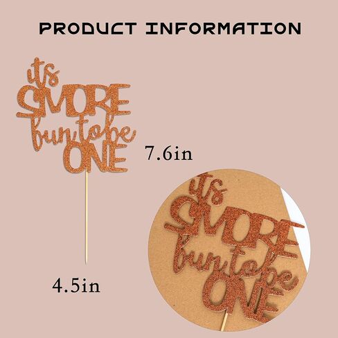 غلاف كعكة S'more Fun to Be One - ديكورات حفلات أعياد الميلاد الأولى، زينة حفلات عيد الميلاد الأولى، إنها أكثر متعة أن تكون ديكورات حفلات عيد ميلاد لمستلزمات الحفلات التي عمرها عام واحد (ذهبي) in Kuwait