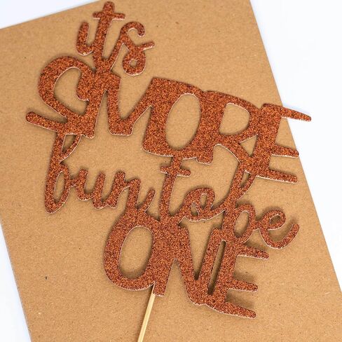 غلاف كعكة S'more Fun to Be One - ديكورات حفلات أعياد الميلاد الأولى، زينة حفلات عيد الميلاد الأولى، إنها أكثر متعة أن تكون ديكورات حفلات عيد ميلاد لمستلزمات الحفلات التي عمرها عام واحد (ذهبي) in Kuwait