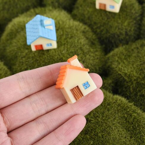 16PCS Miniature Colorful House Mini Cottage House Tiny Small Village Thumbnail Huts for Fairy Garden Cake Decoration DIY Plant Pot in Saudi Arabia