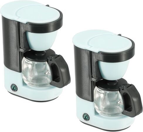 قطعتان من ملحقات المطبخ المصغرة للعب، ماكينة صنع القهوة البلاستيكية لبيت الدمى، ملحقات الطعام مثالية للعب الأدوار والديكور والتصوير الفوتوغرافي والمقتنيات، أزرق in Kuwait