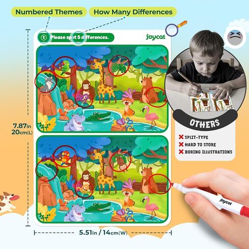 JoyCat 24 Pack Spot the Difference Game Cards Party Favors for Kids, Goodie Bags Stuffers, Classroom Prizes Rewards for Students, Birthday Gift Bulk, Boys Girls in Saudi Arabia
