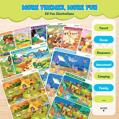 JoyCat 24 Pack Spot the Difference Game Cards Party Favors for Kids, Goodie Bags Stuffers, Classroom Prizes Rewards for Students, Birthday Gift Bulk, Boys Girls in Saudi Arabia