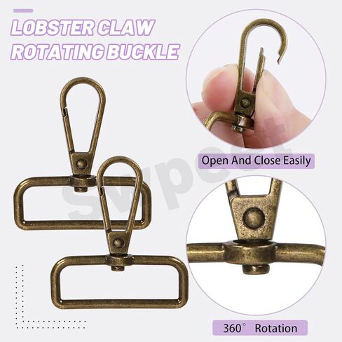 Swpeet 90Pcs 6 Colors Metal D Rings & Rectangle Adjuster Triglides Slides Buckle & D Ring Swivel Lobster Clasp Kit in Saudi Arabia