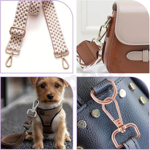 Swpeet 90Pcs 6 Colors Metal D Rings & Rectangle Adjuster Triglides Slides Buckle & D Ring Swivel Lobster Clasp Kit in Saudi Arabia