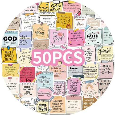 50 قطعة من ملصقات آية الكتاب المقدس، ملصق يوميات مسيحي ملهم، ملصقات كتابية للآلة الكاتبة، لوازم دراسة الكتاب المقدس لسكرابوكينغ، الكمبيوتر المحمول، زجاجة ماء in Saudi Arabia