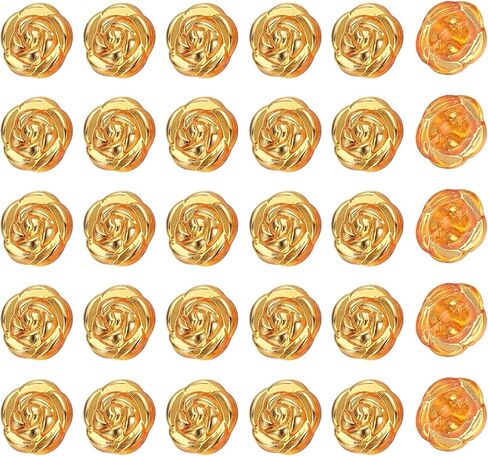 PATIKIL 30Pcs Rose Flower Buttons, 13mm 1/2" Acrylic Cute Buttons for Clothes Decorative Sewing Accessories for DIY Crafts Shirts Blouse Sweaters, Black/Silver in Saudi Arabia