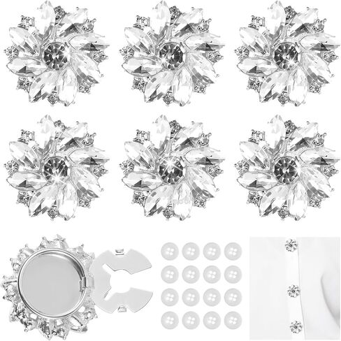 26 Pcs Rhinestone Button Covers Set with Sewing Buttons Formal Attire Detachable Sewing Kit Replacement for Women Shirt Tuxedo Dresses Men Women DIY Craft Decor Embellishment in Saudi Arabia
