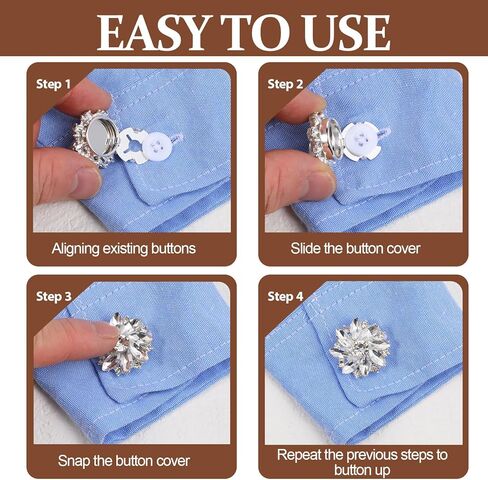 26 Pcs Rhinestone Button Covers Set with Sewing Buttons Formal Attire Detachable Sewing Kit Replacement for Women Shirt Tuxedo Dresses Men Women DIY Craft Decor Embellishment in Saudi Arabia
