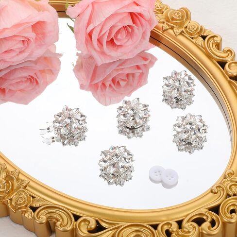 26 Pcs Rhinestone Button Covers Set with Sewing Buttons Formal Attire Detachable Sewing Kit Replacement for Women Shirt Tuxedo Dresses Men Women DIY Craft Decor Embellishment in Saudi Arabia