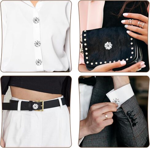 26 Pcs Rhinestone Button Covers Set with Sewing Buttons Formal Attire Detachable Sewing Kit Replacement for Women Shirt Tuxedo Dresses Men Women DIY Craft Decor Embellishment in Saudi Arabia