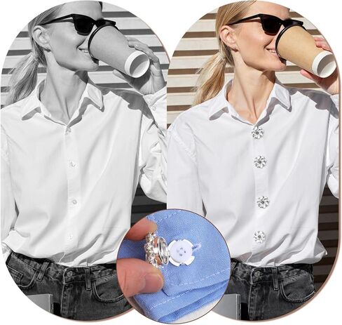 26 Pcs Rhinestone Button Covers Set with Sewing Buttons Formal Attire Detachable Sewing Kit Replacement for Women Shirt Tuxedo Dresses Men Women DIY Craft Decor Embellishment in Saudi Arabia