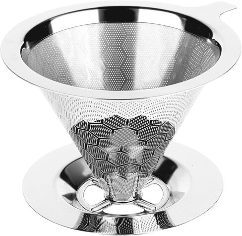 Pour over Coffee Maker, Reusable Metal Coffee Filter, Single Cup Pour over, Stainless Steel in Saudi Arabia