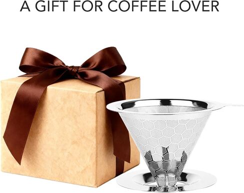 Pour over Coffee Maker, Reusable Metal Coffee Filter, Single Cup Pour over, Stainless Steel in Saudi Arabia