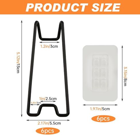 6-Pack Adjustable Picture Frame Easel Stands, Heavy Duty Stainless Steel Photo Frame Holder Back with Self-Adhesive for 5.9 to 10.2 inch Frames in Kuwait