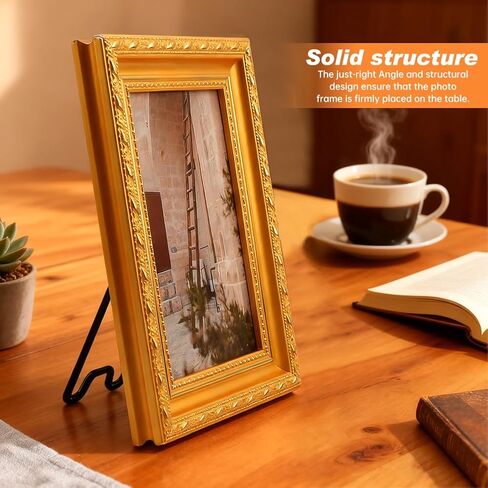 6-Pack Adjustable Picture Frame Easel Stands, Heavy Duty Stainless Steel Photo Frame Holder Back with Self-Adhesive for 5.9 to 10.2 inch Frames in Kuwait