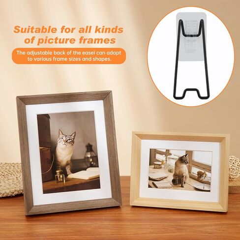 6-Pack Adjustable Picture Frame Easel Stands, Heavy Duty Stainless Steel Photo Frame Holder Back with Self-Adhesive for 5.9 to 10.2 inch Frames in Kuwait