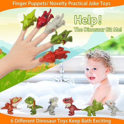 6 Pack Jumbo 3.5" Easter Eggs Filled with Biting Finger Dinosaurs Toys Inside, Fun Finger Puppets Set for Kids Toddlers Easter Basket Stuffers Fillers Plastic Surprise Eggs Hunt Easter Party Favors in Saudi Arabia