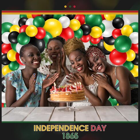 130 قطعة من بالونات Deekin لشهر التاريخ الأسود لتزيين الحفلات، بالونات اللاتكس الوطنية لقوس يوم Juneteenth Day لحفلات الزفاف وحفلات استقبال المولود الجديد (أصفر، أسود، أخضر داكن، أحمر، أبيض) in Kuwait