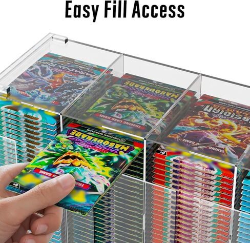 5-Slot Booster Pack Dispenser with Black Base, Card Pack Dispenser Fits 200 Booster Packs for Dispensing, Compatible with TCG Trading Card Boosters and Sports Card Boosters & More, Acrylic Stackable in Saudi Arabia